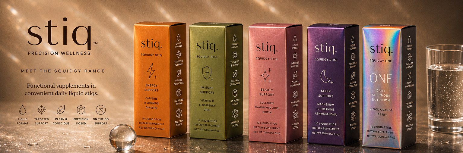 Meet the Squidgy range, energy, immune, beauty, sleep and Squidgy One